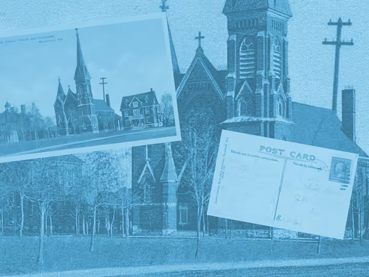 Vintage postcards of Saint John's Church, where Simplicity started